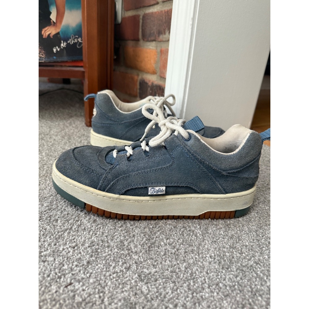 Buffalo‎ London Blue Suede Chunky Platform Sneakers EU 41 Low Top Skate Shoes